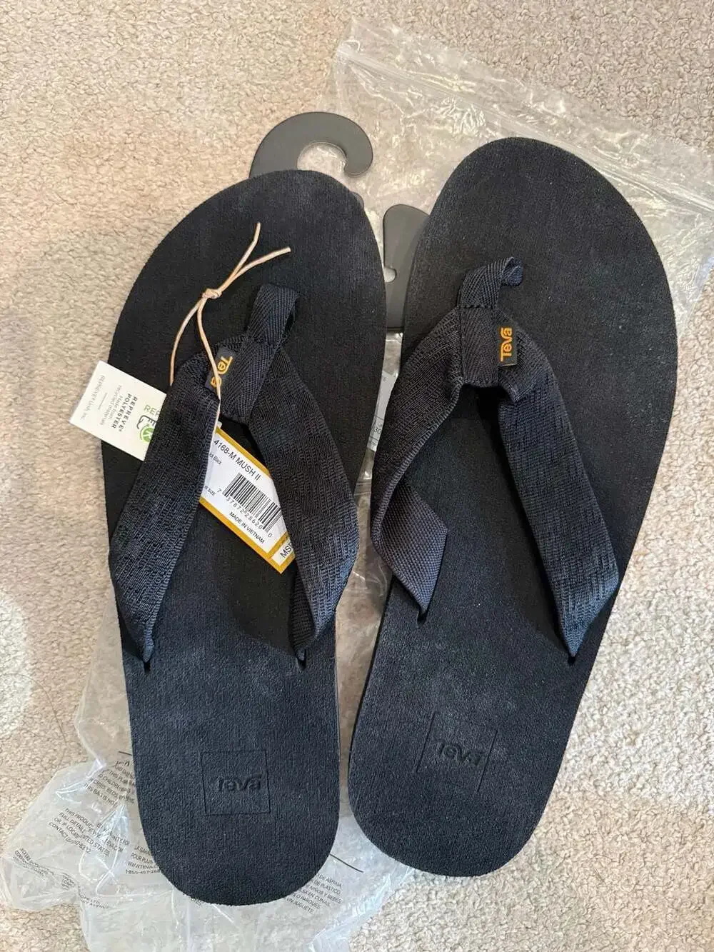 Teva Men Mush II Flip Flops Black Size 13
